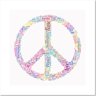 Peace Symbol Silhouette Shape Text Word Cloud Posters and Art